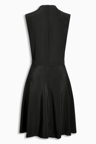 Black Lace Pleat Dress